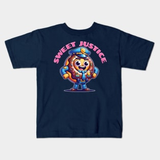 Sweet Justice - Funny Donut Cop Kids T-Shirt